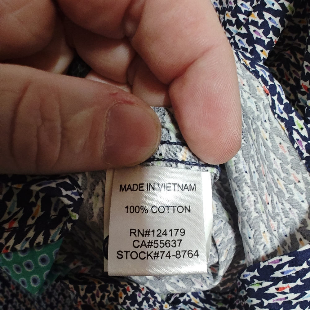 Johnston & Murphy Shark Patterned Button Down Shi… - image 4